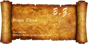 Buga Zina névjegykártya
